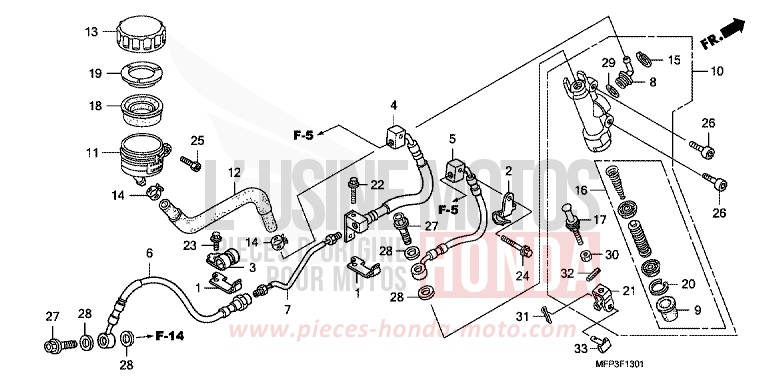 HAUPTBREMSZYLINDER, H. (CB1300A/CB1300SA) von CB1300 Super Bold'or PEARL SUNBEAM WHITE (NHA66DF) von 2009